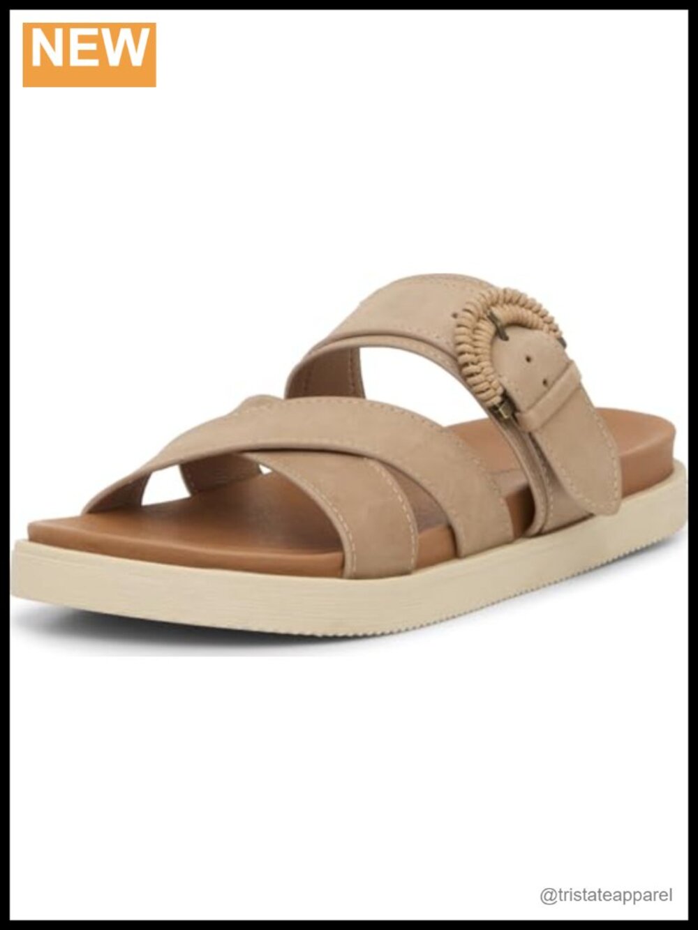 Nubuck Platform Slide Sandals Open Round Toe Casual